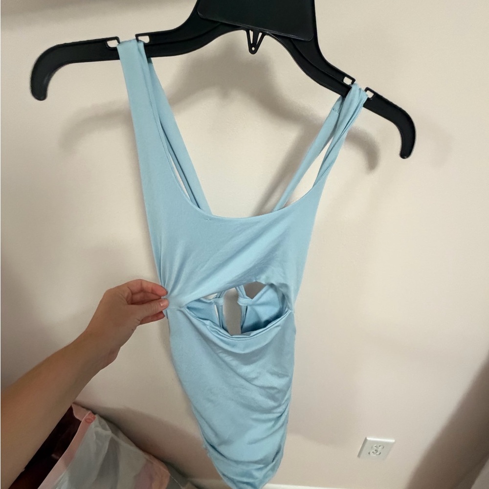 Light Blue One-Piece with cutout dress